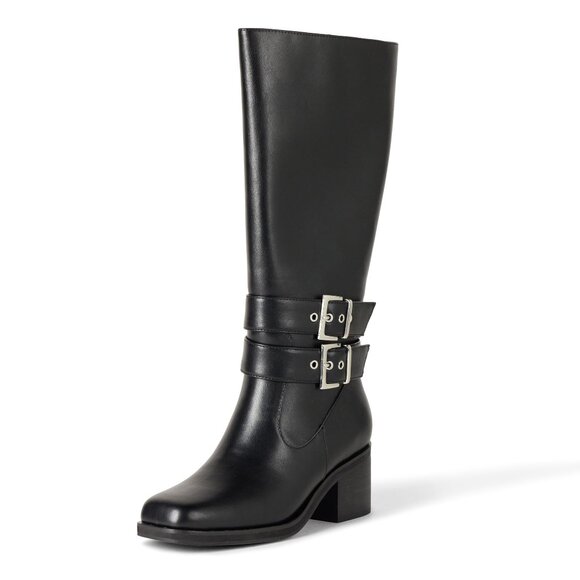 NEW ,8.5 The Drop Women's Sage Tall Biker Boot with Buckles, Distressed Cognac - Picture 1 of 1